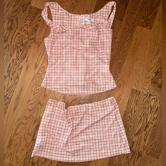 Miaou Dresses & Skirts - Miaou plaid mini skirt and top set